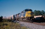 CSX C40-8W #7377, leading autorack train Q235-02 